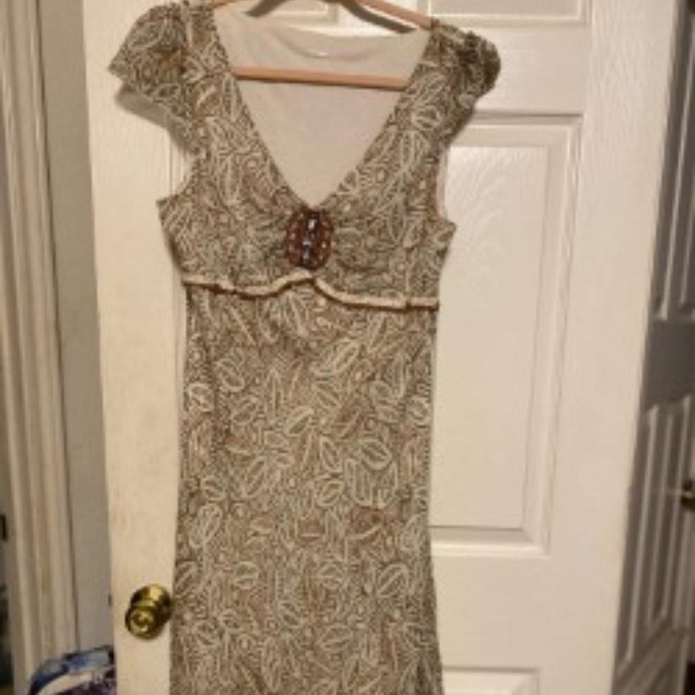 Leaf Print Midi Dress